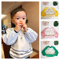 MMKIDS magic little meow waterproof anti-dressing baby eating bib bib new long sleeve anti-dirty cover spring and autumn