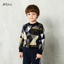 Mitti childrens clothing winter New comfortable wild handsome forest theme pattern sweater boy