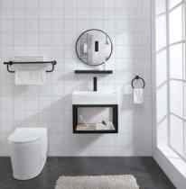 Bathroom wash basin home wall-mounted basin with rack toilet integrated wash basin set