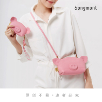 songmont Cai Cai pig bag original first layer cowhide cute messenger pig bag