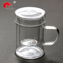 Pingyiheng thick glass tea cup glass tea cup filter inner glass Cup three-piece Cup