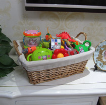 Willow new original color basket small basket containing basket Dirty Clothes basket Rattan Furniture Home Bamboo woven Sundries Hamper box Toys