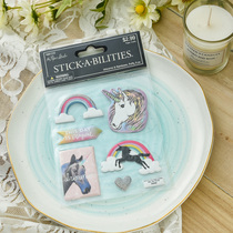 Judy handmade shop Scrapbook album hand account material decorative stickers Unicorn bubble stickers