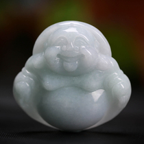 Jade carved pendant Maitreya smiling Buddha smiling face 52 75g