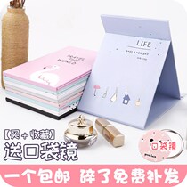 Makeup mirror portable folding dormitory dressing book desktop cute large portable flip-top student small mirror