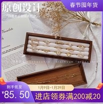 Sixi Wood Wooden Jewelry Box Storage Box Tray Jewelry Retro Jewelry Bracelet Necklace Ring Jewelry Storage