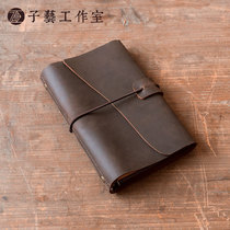 Ziyi first layer cowhide notepad B5A5A6A7 retro simple binder hand account leather notebook conference book