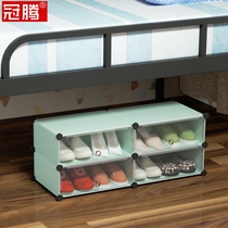 Transparent shoe cabinet drawer shoe box Shoe storage artifact Space-saving dormitory student bedroom womens shoe rack finishing box