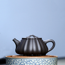 Yixing famous master Wu teacher handmade original mine old purple clay teapot SAC Stone scoop bubble teapot kung fu tea set