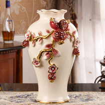 Huang ornaments European Vase ornaments creative European flower arrangement flower pot living room home soft ceramic jewelry wedding gift