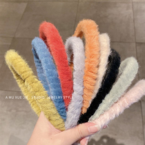  South Korea imitation rabbit hair hoop female net red face wash hair band hairy headband hair hair headdress wild out hair bundle simple