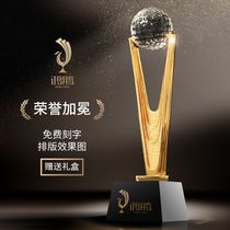 Honor Crowned High-end Crystal Trophy Custom Metal Trophy Resin Awards Production Set Making Lettering