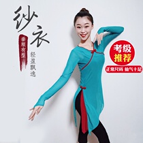 Folk dance Classical dance practice clothes long gauze elastic mesh womens top body rhyme dance ballet body