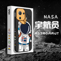 Telescope astronaut Xiaomi 11pro mobile phone shell new rice 11 protective shell womens all-bag lens creative phone cover Chauffling protective sleeves New pint Red Liquid Silicone Anti-Fall Crust