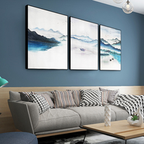Hand Painted Landscape Oil Painting New Chinese Landscape Decoration Painting Living Room Sofa Background Wall Triple Hang Painting Office Hotel