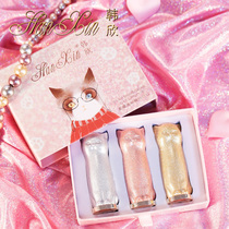 Cat girl not decolorizing lipstick combination set gift box female student Box Birthday Gift parity instead