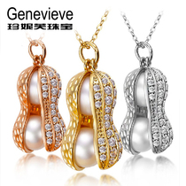 Jennifer Tianyun Angran Pearl Pendant Strong Light Auspicious Peanut S925 Silver Necklace Fashion for Girlfriend