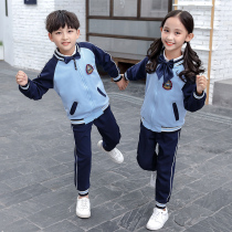 Primary school uniform set three-piece kindergarten uniform spring and autumn childrens autumn class uniform British style baseball uniform