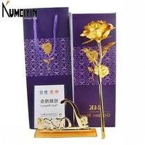  24K Gold Rose Flower Dipped Long Stem Golden Flower