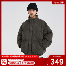 FPA suede embossed stand collar cotton clothing Guochao brand winter new loose American street retro casual jacket