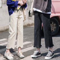 Fat Sister Spring Dress Pants Children Broadlegged Pants Fat Mm Oversize Slim Fit Slim High Waist Straight Drum Jeans 200 Catty