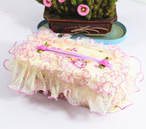 New fabric tissue box set car drawer box roll paper lace tissue drawer European-style paper drawer box customization