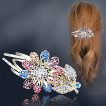 Alloy three-tooth clip hair headgear female Korean back of the head large hair card one-character duckbill clip hairclip top clip clip grab clip