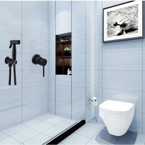 Full copper matt dark ancient concealed shower head spray gun suit Nordic wind washroom maternity wash toilet partner black