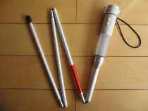 Factory direct folding aluminum alloy four-fold multifunctional sound and light alarm black head blind stick blind stick blind stick