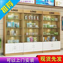  Simple product cabinet European-style display cabinet decorative shelves with lights and glass doors Cosmetics 4 beauty salon display