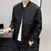Designer coat mens autumn Tide brand Korean version of slim trend casual baseball uniform handsome Joker tooling jacket