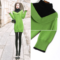 Autumn clothing 2020 new womens loose wear knitted pullover high collar bottoming womens sweater skirt autumn and winter