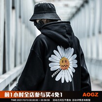 Xiaobin Guochao sweatshirt male hooded plus velvet couple autumn 2020 new small daisy print jacket