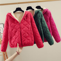 Autumn and winter new quilted jacket jacket womens short thin Korean version lamb wool cotton coat womens thickened cotton clothes students loose tide