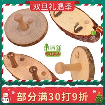 Log annual ring clothing store single hook Wall wall hanging personality decoration wall hanger porch adhesive hook coat rack