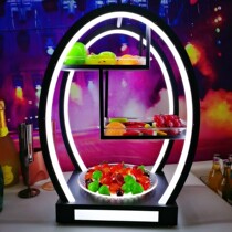 Bar Luminous Fruit Tray Rack KTV Special Fruit Tray Creative Triple Egg-Shaped Parquet Rack Nightclub Fruit Snack Tray
