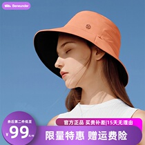 Under the banana sunscreen hat female summer double-sided fishermans hat Beach cover Joker UV protection big hat brim sun hat