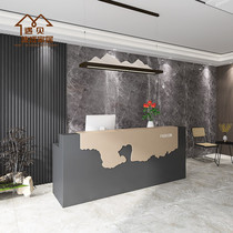 Hotel apartment Marble front desk background wall Bamboo and wood fiber integrated wallboard Quick installation wallboard grille decoration
