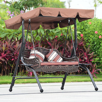 Outdoor swing outdoor double hanging chair Outdoor Rocking chair hanging basket wicker chair courtyard balcony rattan rocking chair iron art