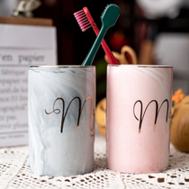 Asigh couple ceramic mouthwash cup A pair of creative household brushing cups Simple Nordic style tooth cylinder cup tooth bucket