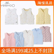 3 fold up British autumn and winter baby boys and girls thermal underwear cotton down wool vest vest