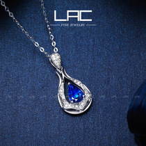 LAC high jewelry natural sapphire pendant female 18K gold necklace custom colored gemstone (chain not included)
