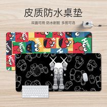 Sesame Street Kaws oversized mouse pad PU leather personality graffiti creative game computer keyboard cartoon simple non-slip waterproof double-sided leather mens and women computer pad custom student office table pad