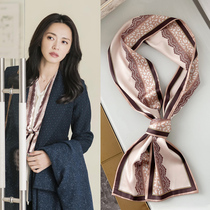 Fine Narrow Strip Small Silk Scarves Women Spring Autumn Scarves Fashion 100 Hitch Decoration Neckline Scarves Long Korean art Little scarves