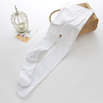 Childrens white thin summer velvet dance socks
