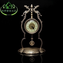  Light luxury pure copper silent table clock New Chinese style living room TV cabinet corner several high-end watches fashion Phoenix Feng Shui pendulum clock