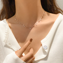 Fashion necklace Neck and neck jewelry Neck necklace cold wind necklace Female sterling silver necklace Female clavicle chain Female simple temperament