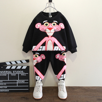 Childrens suit Boys 3 spring and autumn 4 cartoon 5-year-old sweater 6 two-piece baby clothes 2021 new handsome spring