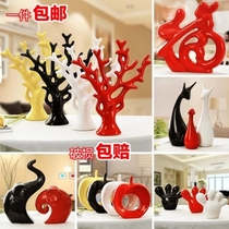 Ceramic Crafts Gift Home Decoration Glasses Shop Ornament Living-room TV Wine Cabinet Swing Piece Creative Ornament Fortune Tree