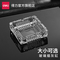 Del ashtray living room office crystal glass jar personality transparent generous Office Home Hotel small size